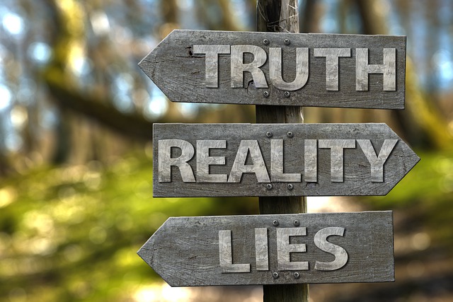 truth reality lies street sign